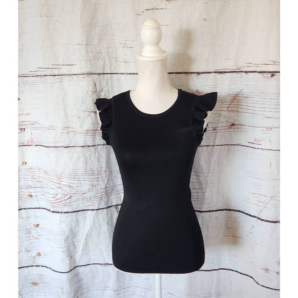 Torn By Ronny Kobo Flutter Sleeve Tank Top Size Small